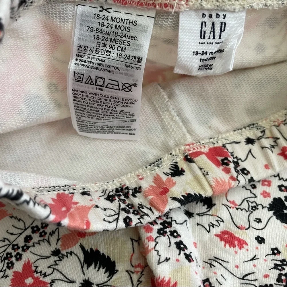 Baby Gap Toddler Girl Floral Print Pants Size 18-24 Months